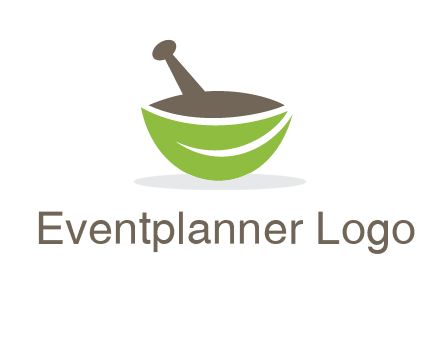 pestle mortar leaf pharmacy logo