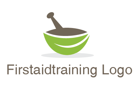 pestle mortar leaf pharmacy logo