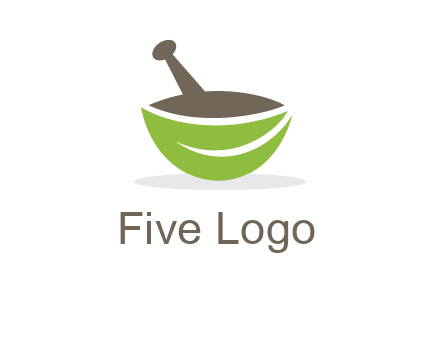 pestle mortar leaf pharmacy logo