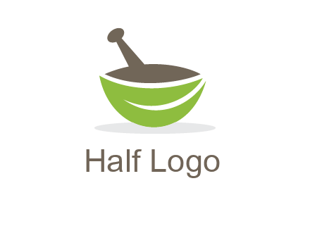 pestle mortar leaf pharmacy logo