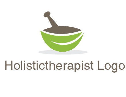 pestle mortar leaf pharmacy logo