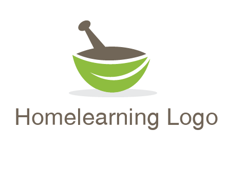 pestle mortar leaf pharmacy logo