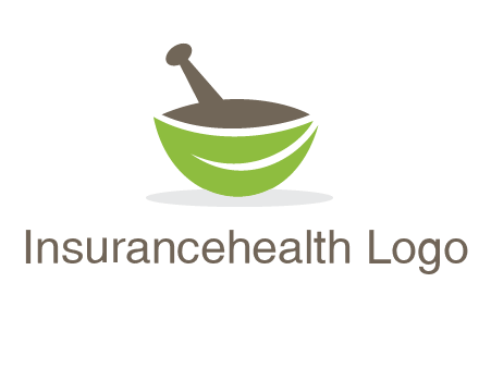 pestle mortar leaf pharmacy logo