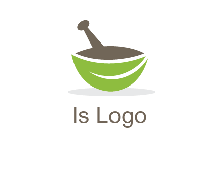 pestle mortar leaf pharmacy logo