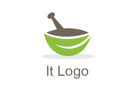 pestle mortar leaf pharmacy logo