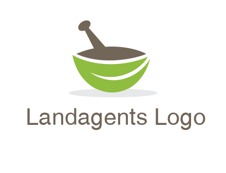 pestle mortar leaf pharmacy logo