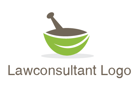 pestle mortar leaf pharmacy logo