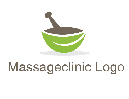 pestle mortar leaf pharmacy logo