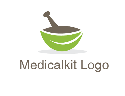 pestle mortar leaf pharmacy logo
