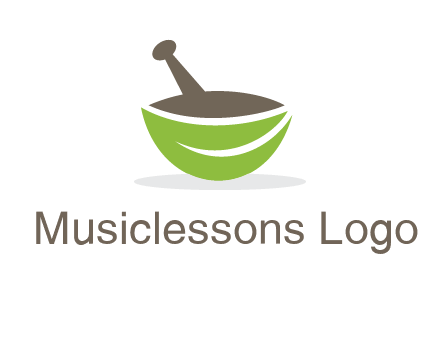 pestle mortar leaf pharmacy logo