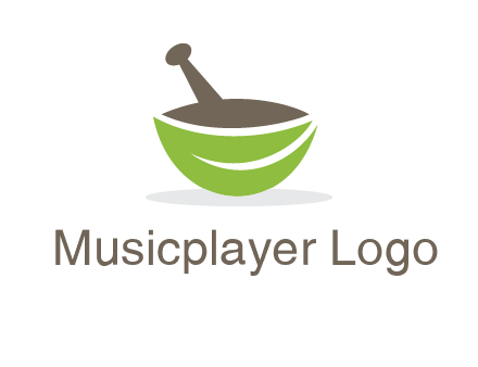 pestle mortar leaf pharmacy logo