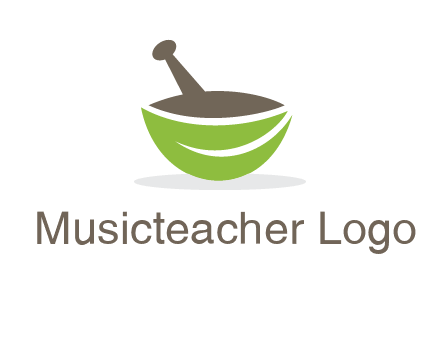 pestle mortar leaf pharmacy logo