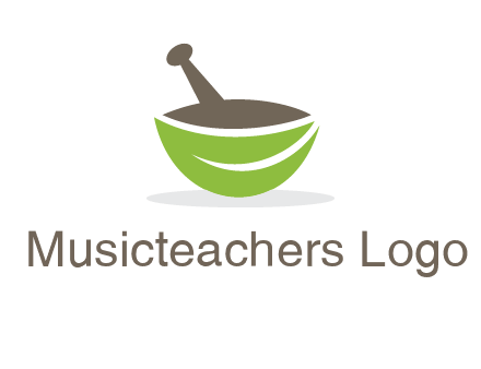 pestle mortar leaf pharmacy logo