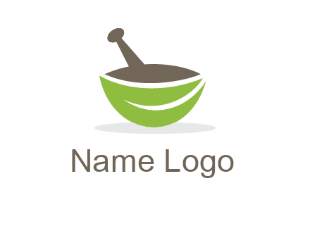 pestle mortar leaf pharmacy logo