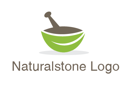 pestle mortar leaf pharmacy logo