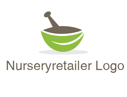 pestle mortar leaf pharmacy logo