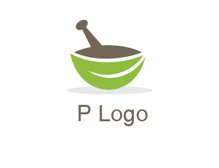 pestle mortar leaf pharmacy logo