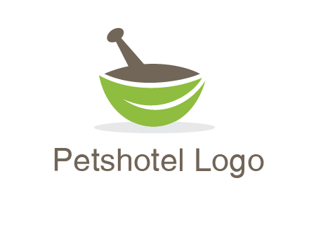 pestle mortar leaf pharmacy logo