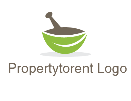 pestle mortar leaf pharmacy logo