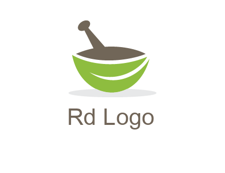 pestle mortar leaf pharmacy logo
