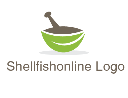 pestle mortar leaf pharmacy logo