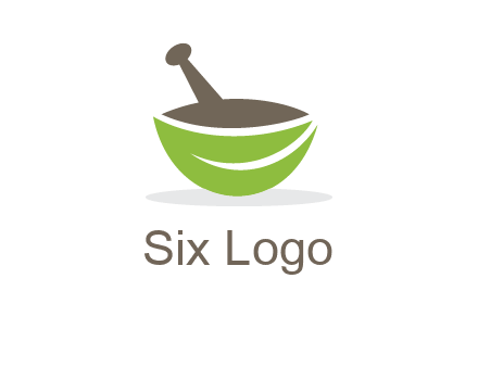 pestle mortar leaf pharmacy logo