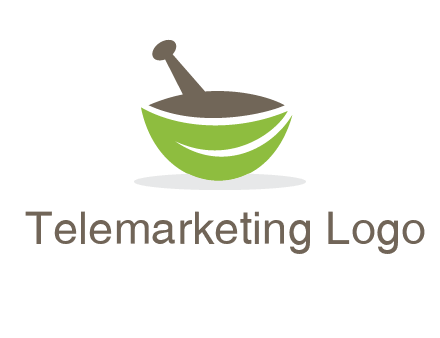 pestle mortar leaf pharmacy logo