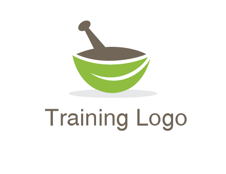 pestle mortar leaf pharmacy logo