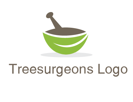 pestle mortar leaf pharmacy logo