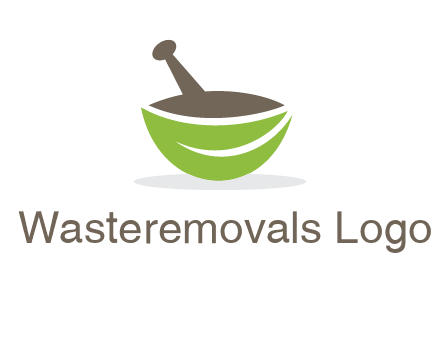 pestle mortar leaf pharmacy logo