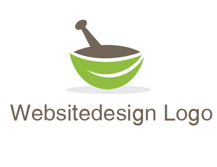 pestle mortar leaf pharmacy logo