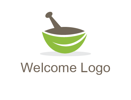 pestle mortar leaf pharmacy logo