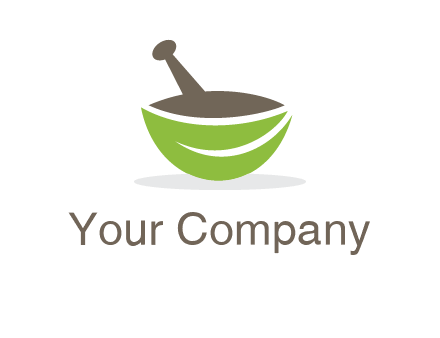 pestle mortar leaf pharmacy logo