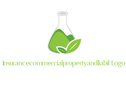chemical flask and leaf pharmacy logo