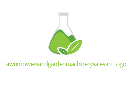 chemical flask and leaf pharmacy logo