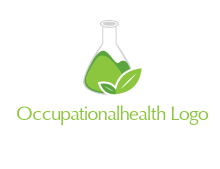 chemical flask and leaf pharmacy logo