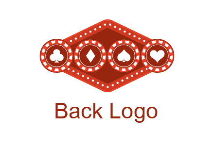 club diamond spade heart in gambling chips logo