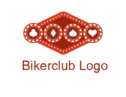 club diamond spade heart in gambling chips logo