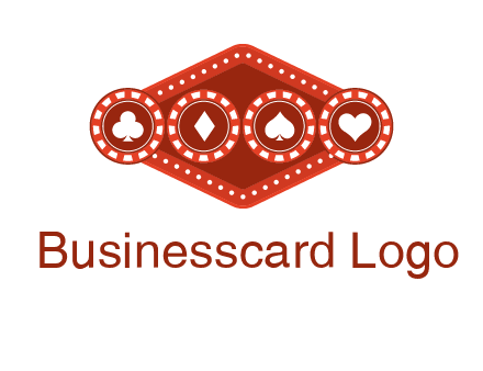 club diamond spade heart in gambling chips logo