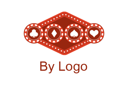 club diamond spade heart in gambling chips logo