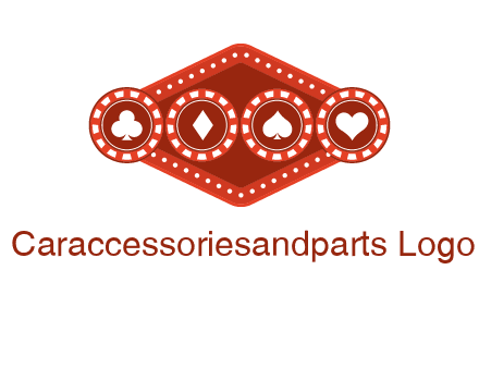club diamond spade heart in gambling chips logo