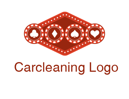 club diamond spade heart in gambling chips logo