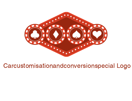 club diamond spade heart in gambling chips logo