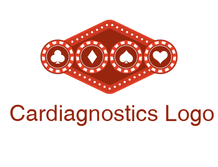 club diamond spade heart in gambling chips logo
