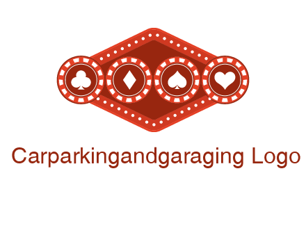 club diamond spade heart in gambling chips logo