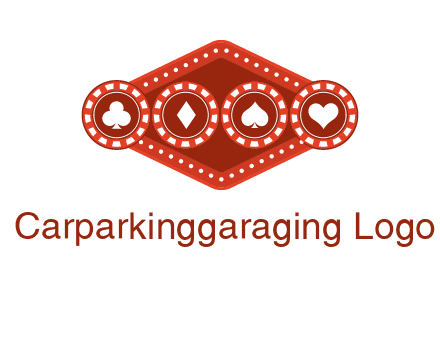 club diamond spade heart in gambling chips logo
