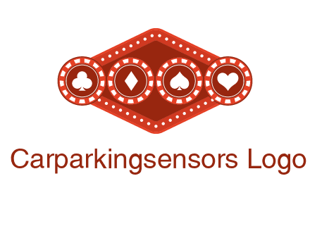 club diamond spade heart in gambling chips logo