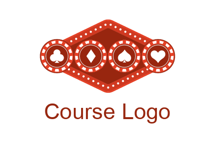 club diamond spade heart in gambling chips logo