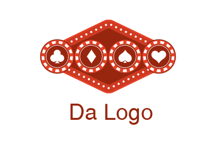 club diamond spade heart in gambling chips logo