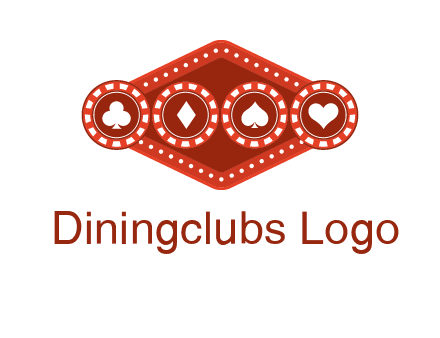 club diamond spade heart in gambling chips logo